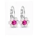 Kis virág fülbevaló - rose water opal-fuchsia (5 éves kortól tinédzser korig)