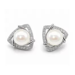 LUNA PEARL ezüst bedugós fülbevaló - 10 mm