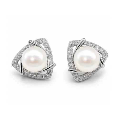 LUNA PEARL ezüst bedugós fülbevaló - 10 mm
