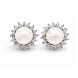 PEARL PRINCESS ezüst bedugós fülbevaló - 8 mm