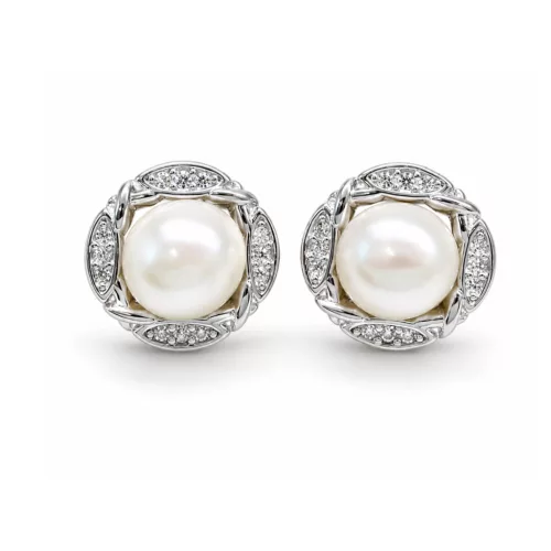PEARL MAJESTY ezüst bedugós fülbevaló - 10 mm