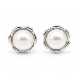 GYÖNGYCSILLAG ezüst bedugós fülbevaló - 9 mm