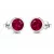 KEREK KRISTÁLY ezüst fülbevaló - fuchsia (6 mm)