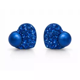   HÉRA GYÖNGYÖS SZÍV bedugós fülbevaló - 10 mm (sapphire)