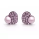 HÉRA GYÖNGYÖS SZÍV bedugós fülbevaló - 10 mm (powder rose mályva)