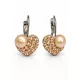 HÉRA GYÖNGYÖS SZÍV kapcsos fülbevaló - 10 mm (peach)