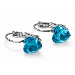   SZÍVECSKE kapcsos fülbevaló - dark aquamarine (4 éves kortól)