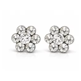  VIRÁG bedugós fülbevaló - 12 mm (crystal fehér) felnőtt méret