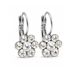  VIRÁG kapcsos fülbevaló - 12 mm (crystal fehér) felnőtt méret