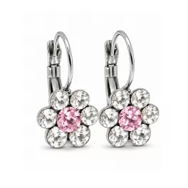   VIRÁG kapcsos fülbevaló - 12 mm (crystal-light rose) felnőtt méret