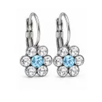 VIRÁG kapcsos fülbevaló - 12 mm (crystal-aquamarine) felnőtt méret