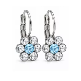   VIRÁG kapcsos fülbevaló - 12 mm (crystal-aquamarine) felnőtt méret