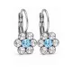 VIRÁG kapcsos fülbevaló - 12 mm (crystal-aquamarine) felnőtt méret