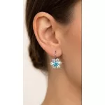 VIRÁG kapcsos fülbevaló - 12 mm (crystal-aquamarine) felnőtt méret