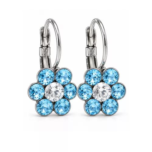 VIRÁG kapcsos fülbevaló - 12 mm (aquamarine) felnőtt méret