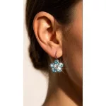 VIRÁG kapcsos fülbevaló - 12 mm (aquamarine) felnőtt méret