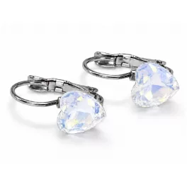   SZÍVECSKE kapcsos fülbevaló - white opal (4 éves kortól)