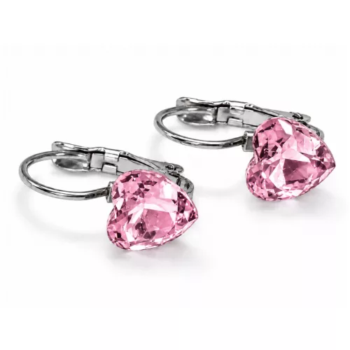 SZÍVECSKE kapcsos fülbevaló - light rose (4 éves kortól)