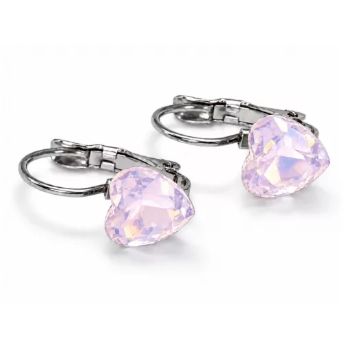 SZÍVECSKE kapcsos fülbevaló - rose water opal (4 éves kortól)
