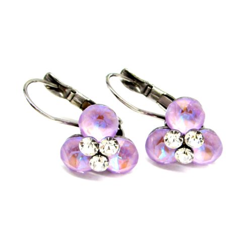 LEONOR kapcsos fülbevaló (lavender delite/crystal)