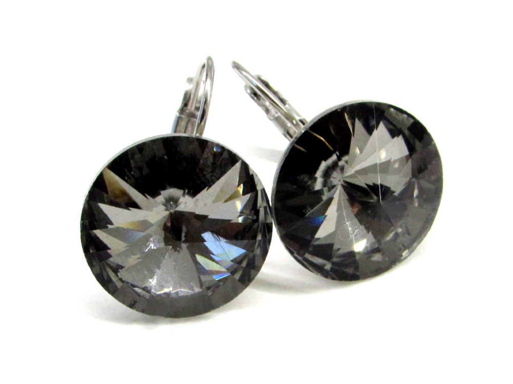 DIANA 16 mm-es fülbevaló (black diamond)